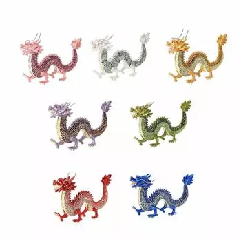 Китайская статуэтка года дракона, украшение 21x12,5 см, украшение для стола ручной работы, подарок на новоселье, превосходное мастерство красный