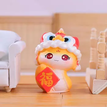 Китайская статуэтка змеи года Лунный декор Милое произведение искусства Мультфильм Подарок Style A