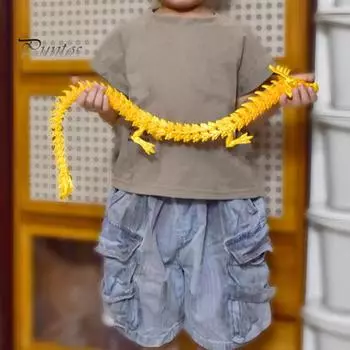 Китайская статуя дракона, напечатанная на 3D-принтере, фигурка дракона с подвижными суставами, шарнирная скульптура дракона, украшение стола для домашнего офиса