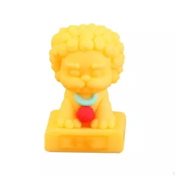 Китайская статуя льва, фигурка животного, украшение автомобиля, мини-скульптура для стола, спальни жёлтый