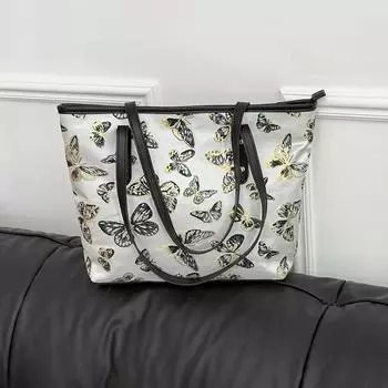 Китайская сумка-бабочка из ПУ кожи через плечо для женщин, большая вместительная сумка под мышкой, элегантная повседневная сумка-сатчел, сумочка 28x9x27cm