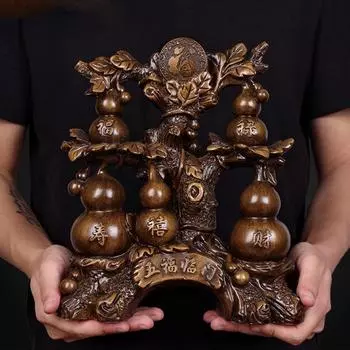 Китайская тыква Чжаоцай Пять благословений Линьмэнь, украшение из смолы, гостиная, тумба под телевизор, фойе, винный шкаф, декоративные ремесленные подарки