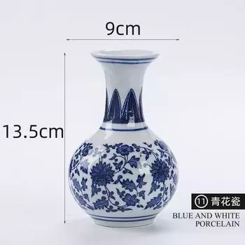 Китайская ваза для цветов для дома Винтажная сине-белая фарфоровая ваза Керамическая ваза для цветов Украшение Антикварная Традиционная Shang Vase