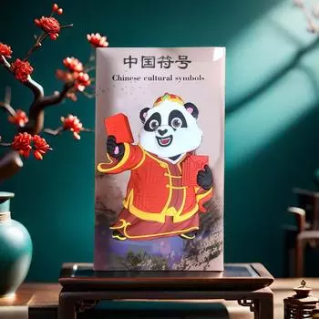 Китайские элементы Милая панда Холодильник Наклейка Мультфильм Мягкая резина Холодильник Украшения Китайский туризм Сувениры в качестве подарков