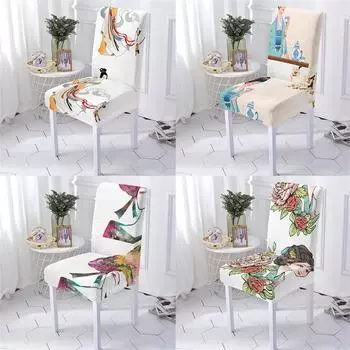 Китайские элементы стиля, чехлы на стулья, обеденные чехлы для кухонных стульев, Китайская династия Тан, женские чехлы на стулья с принтом, домашние Stuhlbezug 1PCS