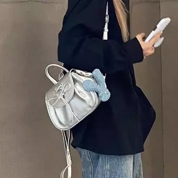 Китайские балетные девушки, рюкзак с серебряной цепью для студенток колледжа, которые ездят на работу серебряный