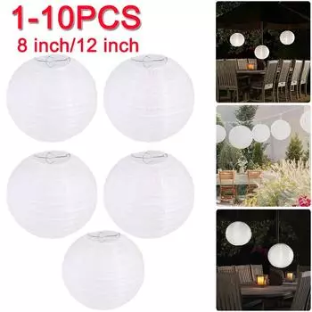 Китайские бумажные фонарики для улицы, свадьбы, помолвки, вечеринки, лампа, китайский бумажный шар для вечеринки, подвесной светильник белого цвета 1PCS