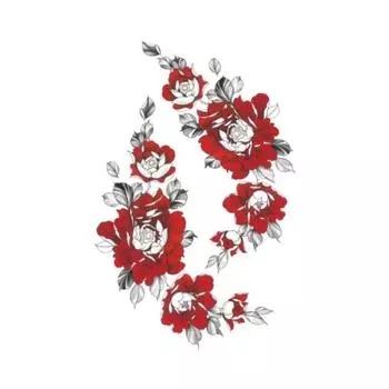 Китайские цветочные временные татуировки наклейки красные цветы водонепроницаемые наклейки для тела долговечные поддельные татуировки фестиваль вечеринка наклейки для кожи искусство красный