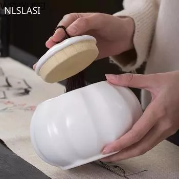 Китайские керамические банки для чая с герметичными крышками, влагостойкие средние и большие резервуары для хранения чая, украшения для дома, NLSLASI 9.5x13.5cm2