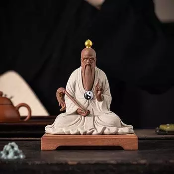 Китайские керамические украшения дзен с фиолетовым песком, Тайшан Лаоцзюнь, статуя Саньцин Даозу, даосская школа Юаньши Тяньцзунь