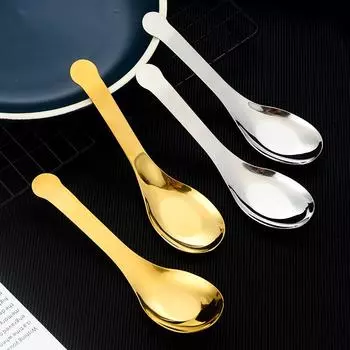 Китайские ложки для супа из нержавеющей стали, домашняя кухня, углубленная большая емкость, серебряная зеркальная полированная посуда для супа, рисовая посуда серебряный