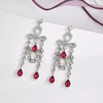 Китайские модные серьги Ruyi, свадебные серьги, темпераментные длинные красные серьги с кисточками в форме капли воды, висячие серьги для девочек