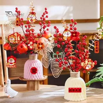 Китайские новогодние украшения, приносящие удачу китайские иероглифы, подвески с нитками, благоприятные подвесные украшения для дома, офиса, праздничного дерева, украшения автомобиля A