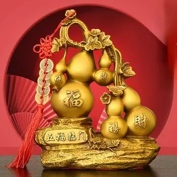 Китайские поделки из тыквы, украшения из меди с пятью благословениями у двери. Пошаговое восхождение тыквенных украшений