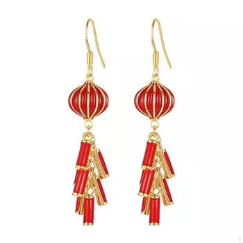 Китайские серьги год свисающие на день рождения капля крючок для праздника свадьба Style B