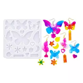 Китайские серьги, силиконовая форма, формы для эпоксидной смолы, сделай сам, ремесло, бант, украшение в виде бабочки, кулон, брелок, изготовление ювелирных изделий 5