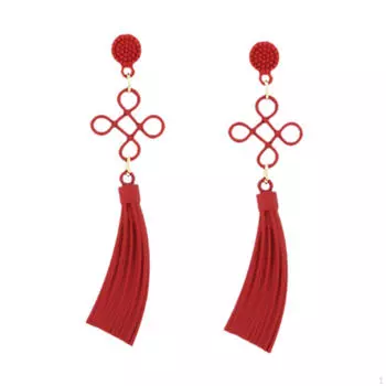 Китайские серьги-узлы Ювелирные изделия Год для свиданий Покупки Праздники красный