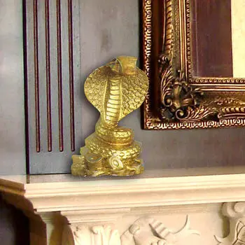 Китайские слитки зодиака, статуя змеи, фигурка кобры, скульптура из смолы, фэн-шуй, украшение стола, животное