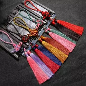 Китайские узлы, кисточки из ледяного шелка для ювелирных изделий «сделай сам», аксессуары для шитья домашних штор, сумка для ключей от машины, подвеска, кисточка для рукоделия