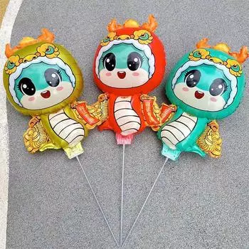 Китайские воздушные шары в виде змеи 2025 года, зодиакальный китайский Новый год, детский подарок, воздушный шар, украшение для вечеринки, домашний декор красный