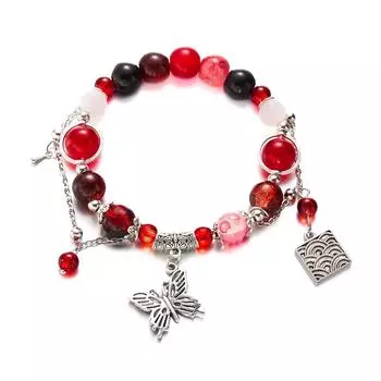 Китайский аниме Tian Guan Ci Fu красный браслет из бисера для женщин INS популярный браслет ручной работы с подвеской в виде благословения ювелирные изделия подарок на день рождения