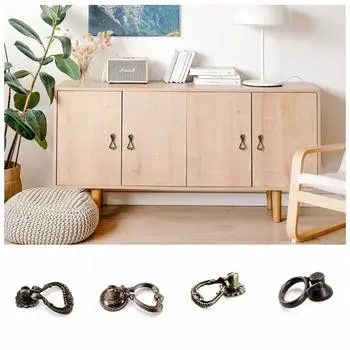 Китайский антикварный цинковый сплав цинка подвесная ручка изящная вешалка кольцо ручка ящика комода style 3