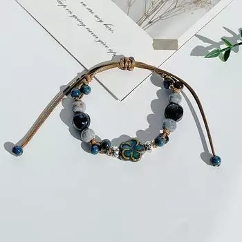 Китайский этнический стиль ретро керамический браслет для женщин и девочек простой бисер студенческий антикварный ручной веревочный ювелирный аксессуар подарки