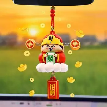 Китайский Бог Богатства Подвеска для автомобиля, приносящая удачу Маленький подарок Креативные украшения для автомобиля Украшение салона автомобиля Получите богатство, удачу