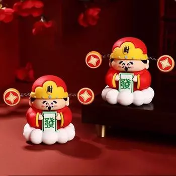 Китайский Бог Богатства Подвеска для автомобиля, приносящая удачу Маленький подарок Креативные украшения для автомобиля Украшение салона автомобиля Получите богатство, удачу