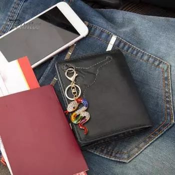 Китайский брелок в виде змеи 2025 год змеи 2025 горный хрусталь змея амулет статуэтка новогодний подарок подвеска синий