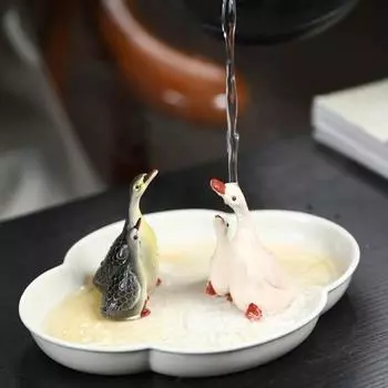Китайский чай Kong Fu Tea Pet Swan Design Handmade Changes Color Purple Clay Tea