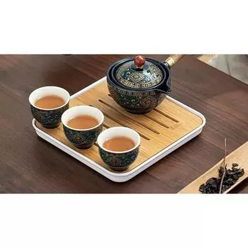 Китайский чай кунг-фу, волшебный чайник, инструменты для заваривания чая, керамический чайный сервиз, чайник с деревянной ручкой, автоматический чайник для заваривания чая A-08