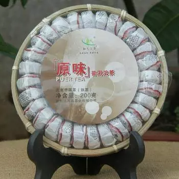 Китайский чай Пуэр Чай для похудения Мини Туоча Натуральный спелый черный чай Пуэр 200г 200g