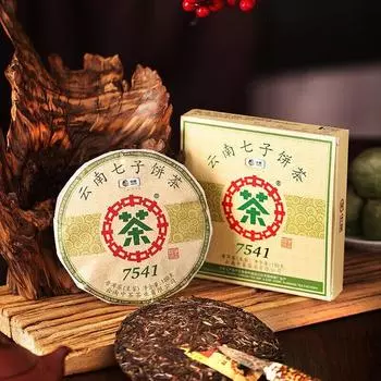 КИТАЙСКИЙ ЧАЙ Пуэр Сырой чай Пуэр 2021 7541 Классический 150г Чай ЧжунЧа Люшань в коробке