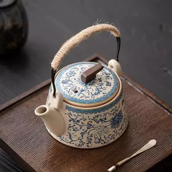 Китайский чайник Ru Kiln Blue and White, домашний винтажный чайник ручной работы из керамики, набор для чая Kung Fu, заварник для чая
