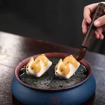 Китайский чайный питомец Yousheng Gongfu, ручная работа, фиолетовая глина, Zisha, уникальное произведение искусства, символ удачи, поднос для чая, аксессуар для стола, питомец, корги, дизайн, подарок для любителя чая Little Dog