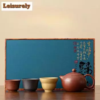 Китайский чайный сервиз «Си Ши» из фиолетовой глины, полный набор, ретро-набор для чайной церемонии, домашний чайник и набор чашек для чая, коллекция чайных сервизов
