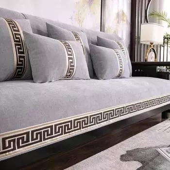 Китайский чехол для дивана, синель, подушка для дивана, износостойкий чехол для дивана, универсальная подушка для дивана, противоскользящая подушка для дивана из цельного дерева 70x70cm 1pcs