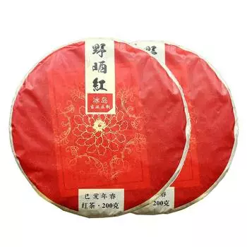 Китайский черный чай Wild Red Dianhong Black Tea Yunnan Iceland Red Tea Cake 200г 2019г. 200g