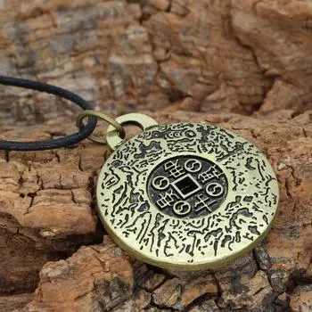 Китайский даосизм древняя монета кулон ожерелье изгоняющая женщин монета усиление демона деньги и Лу D0C3 bronze-3.5cm