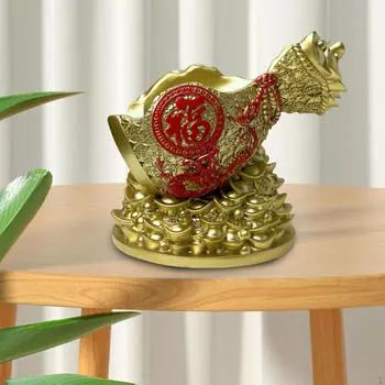 Китайский держатель для бутылок, сумка-кошелек из смоляной скульптуры, домашний декор золотой