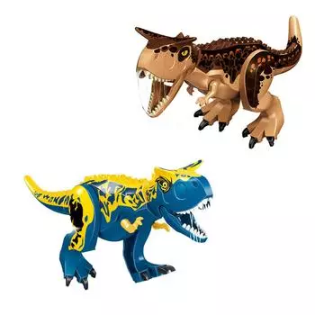 Китайский DIY Юрский милый динозавр позвоночник хищный цвет Карнотавр строительный блок Развивающие игрушки для детей подарки with opp