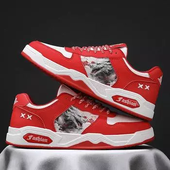 Китайский дракон новые модные повседневные универсальные белые кроссовки, нескользящая модная спортивная обувь для мужчин 39 красный