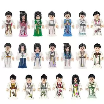 Китайский древний стиль Hanfu Building Blocks Girl Building Blocks Toy