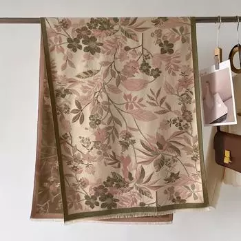 Китайский двусторонний шарф-плащ из искусственного кашемира, осенне-зимний, толстый, теплый, шарфы, бандана, шаль, мусульманский фолард для женщин 66X186cm