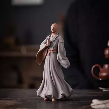 Китайский дзен-маленький монах фиолетовый песок поделки украшение чайная комната рамка украшение чайная церемония культурные аксессуары