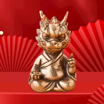 Китайский фэн-шуй дракон латунная статуя настольное украшение винтажная ретро миниатюрная статуэтка для офиса