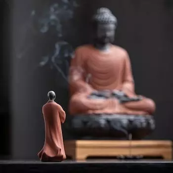 Китайский фиолетовый песчаный монах украшения Будды Дзен Статуэтки Домашний декор Ремесла Керамическое искусство Маленький монах Бонсай Фигурка монаха