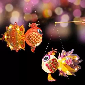 Китайский фонарь «Рыба на удачу» ручной работы из бумаги со светодиодной подсветкой своими руками C