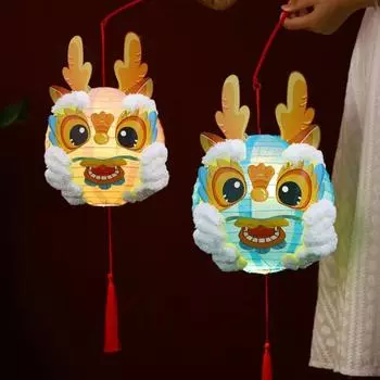 Китайский фонарик «сделай сам», насыщенный цвет, дизайн с кисточками, комплект для изготовления бумажных фонариков середины осени, украшение года дракона C